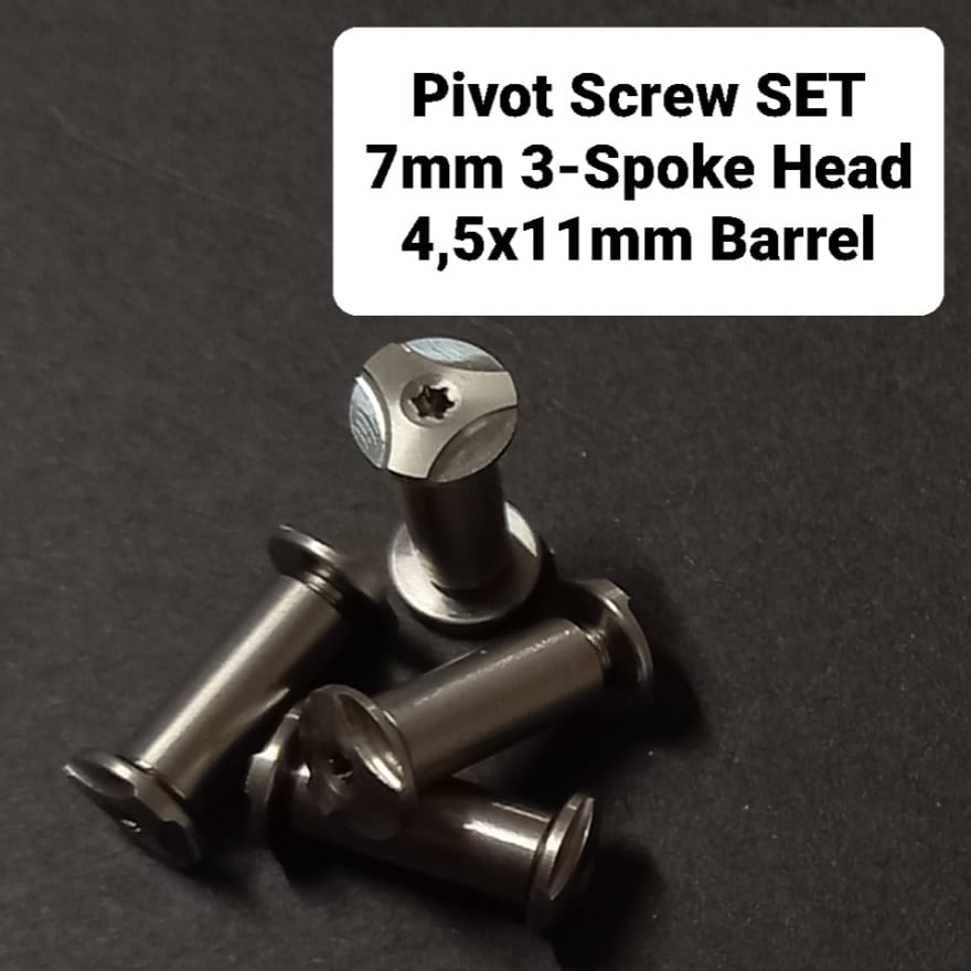 M3 Fine 7mm 3 Spoke T6 Pivot Screw SET